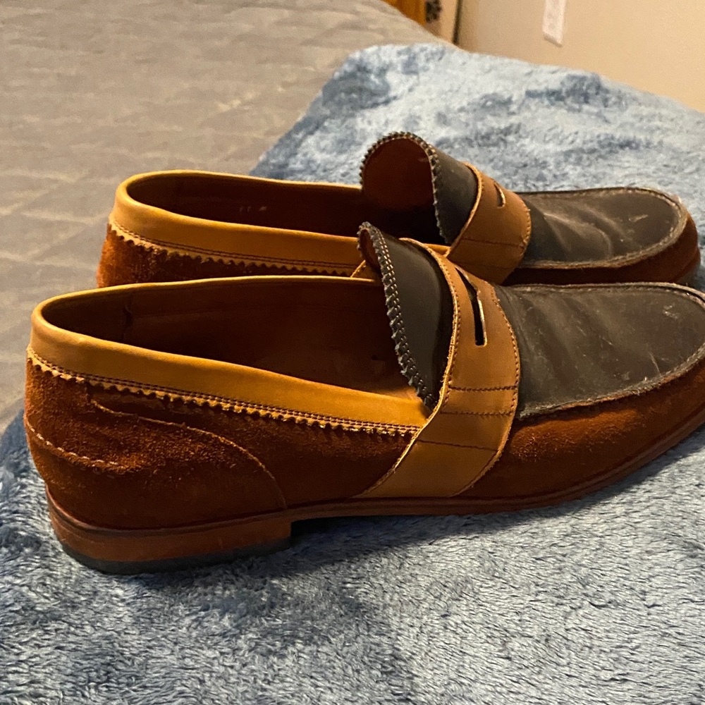 Paul Fredrick Tan and Black Loafers
